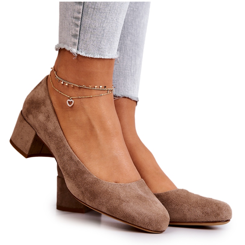 Wildleder Pumps On A Bar Sergio Leone PB291 Beige