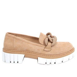 Damen-Slipper mit Juni Khaki-Kette beige
