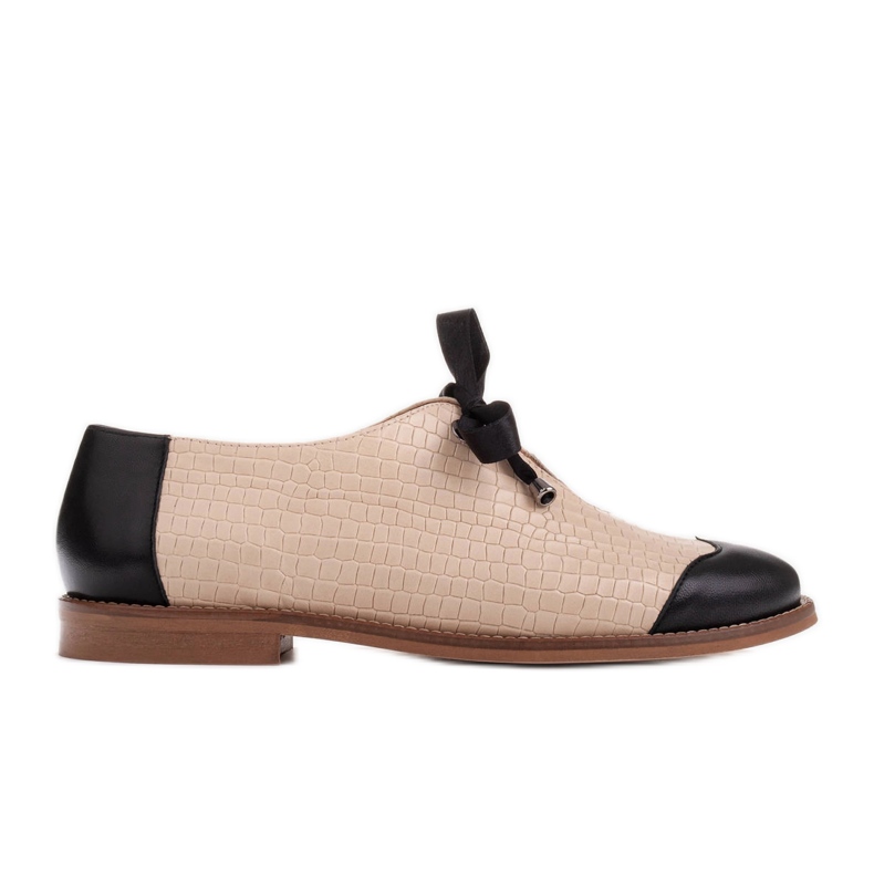 Marco Shoes Jazzschuhe aus geprägtem Leder zum Schnüren 2225P-1284-001-1 beige