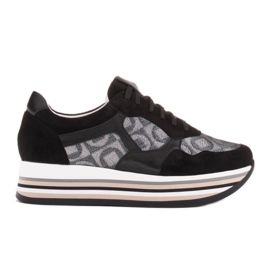 Marco Shoes Sneaker mit dicker Sohle aus natürlichem Wildleder 2228P-1286-041-001-1 schwarz grau