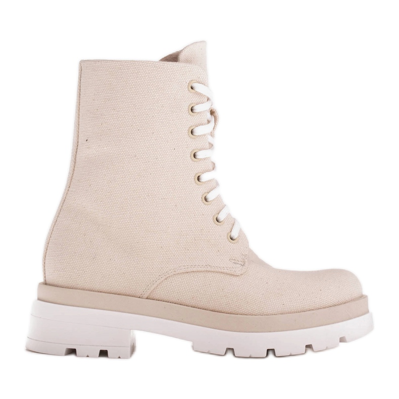 Marco Shoes Frühlingsstiefeletten aus Baumwolle 2090B-1265-4 beige