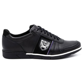 Polbut Herren Freizeitschuhe aus Leder 2113 schwarz genarbt