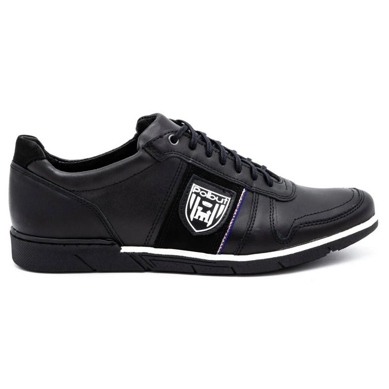 Polbut Herren Freizeitschuhe aus Leder 2113 schwarz genarbt