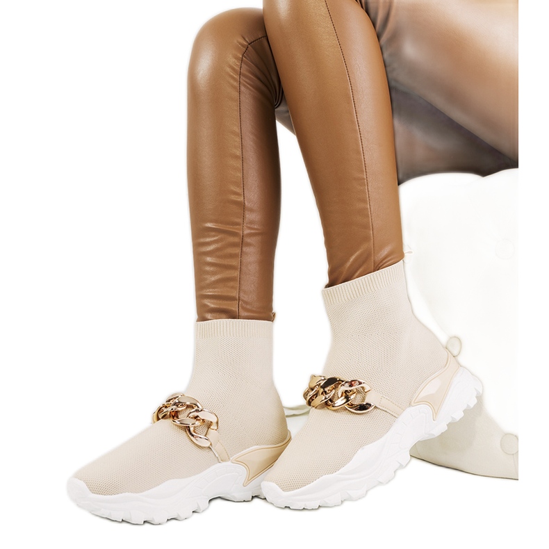 High-Top-Sneakers von Hurtado in Beige