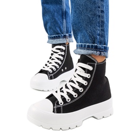 Schwarze Sneakers auf hoher Berrios-Sohle