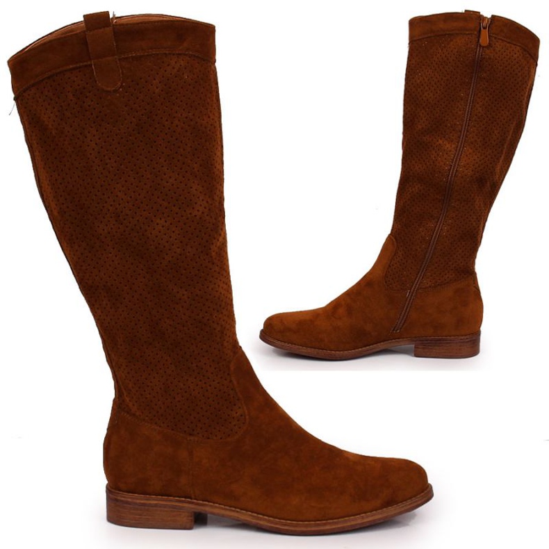 Frühlingsstiefel durchbrochen S. Barski W OLI139B Kamel braun