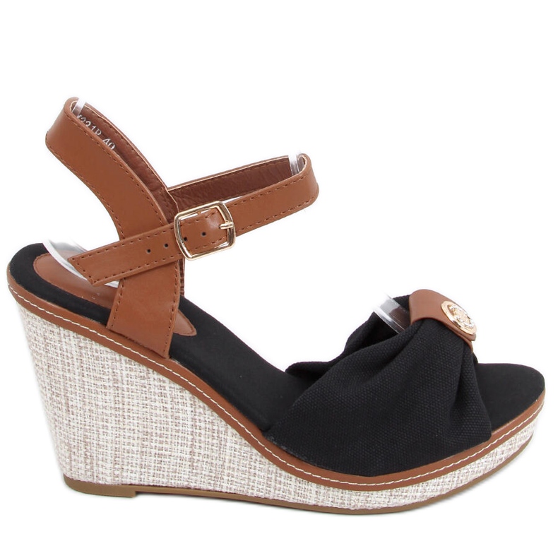 Leyla Schwarze Keilsandalen braun