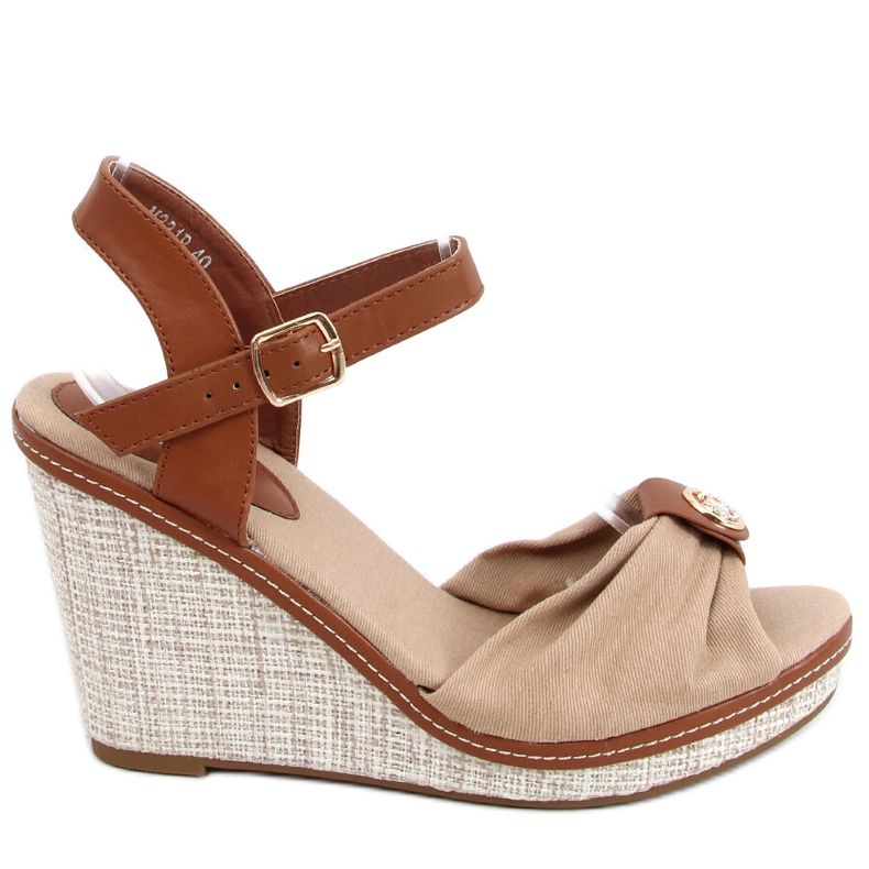 Sandalen auf dem Keil Leyla Khaki beige braun