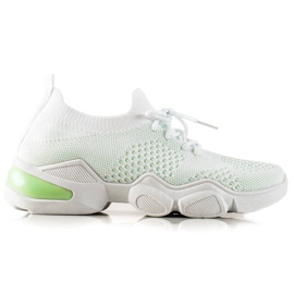 TRENDI Weiße Sneaker zum Schnüren grün