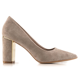 Goodin Beige Pumps mit Wildleder