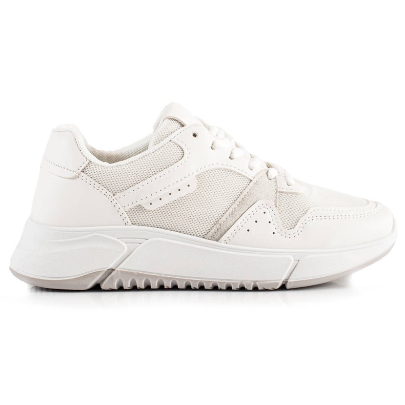 Ideal Shoes Weiße Turnschuhe auf der Plattform