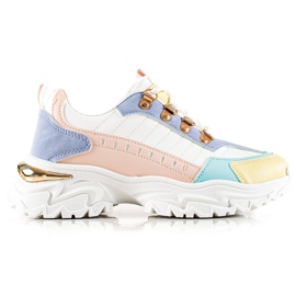 TRENDI Stylische bunte Turnschuhe weiß mehrfarbig