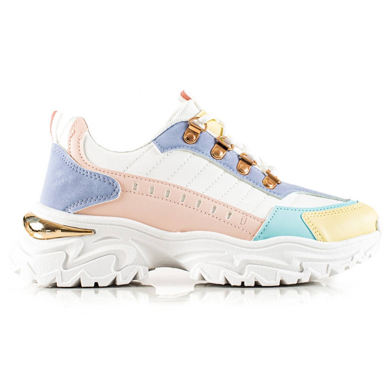 TRENDI Stylische bunte Turnschuhe weiß mehrfarbig