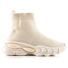 TRENDI Stilvolle Turnschuhe mit einer Socke beige