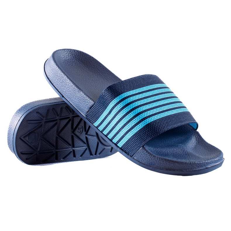 SUPER COOL Gestreifte Hausschuhe blau