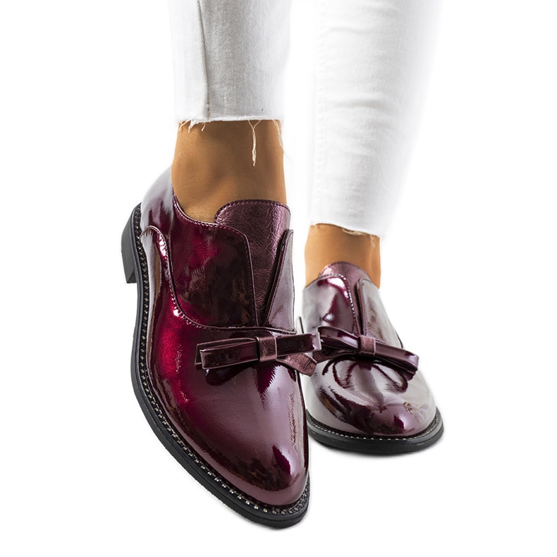 Burgund lackierte Schuhe Flover rot