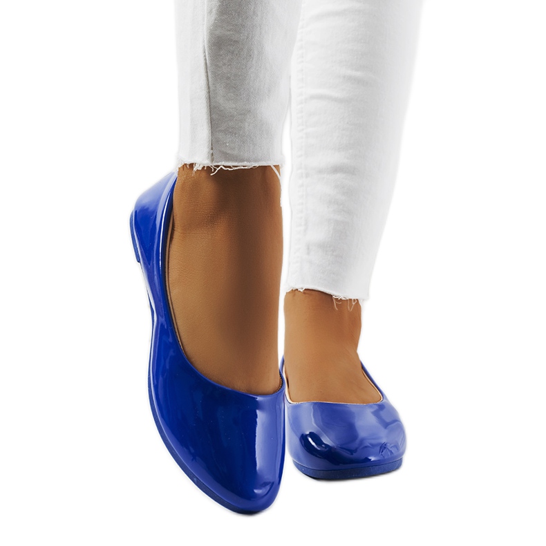 Odense blaue Lackballerinas