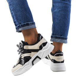 Schwarze Turnschuhe für Damen von Delois beige