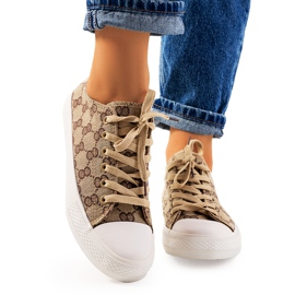 Beige Turnschuhe für Damen von Sheila braun