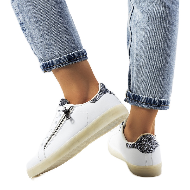 Weiße Caldwell-LED-Sneakers silber-