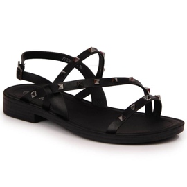 Römische Sandalen mit Nieten Potocki W WOL56A schwarz