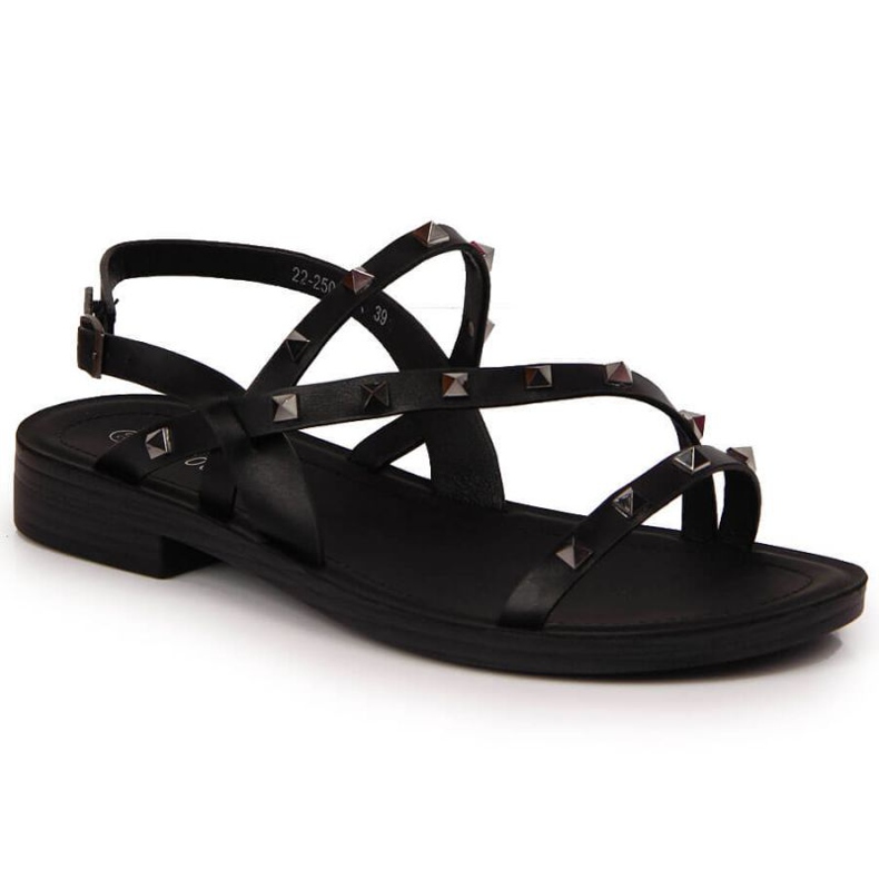Römische Sandalen mit Nieten Potocki W WOL56A schwarz