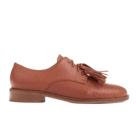 Marco Shoes Schnürschuhe mit Fransen braun