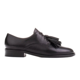 Marco Shoes Schnürschuhe mit Fransen schwarz