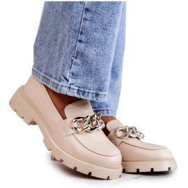 FB1 Leder Loafer Kette Beige Amicable