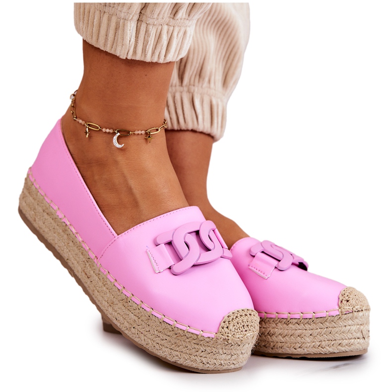 FB2 Klassische Espadrilles auf der rosafarbenen Julianne-Plattform