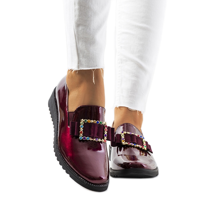 Burgund lackierte Kalma-Schuhe rot