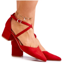 PS1 Wildlederpumps auf einer Stange in Shelleys rotem Spitz