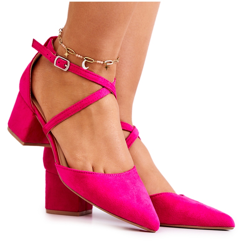 PS1 Wildlederpumps auf einer Stange in Fuchsia Shelleys Spitz rosa
