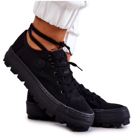 Damen-Turnschuhe auf der Big Star JJ274489 Black Platform schwarz