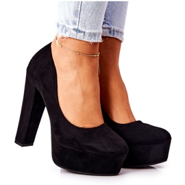 WS1 Wildleder-Pumps auf der schwarzen Bemiso-Plattform