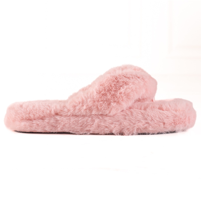 TRENDI Pelz-Flip-Flops rosa