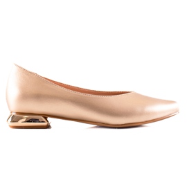 W. Potocki Pumps mit dekorativem Potocki-Absatz golden