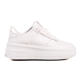 TRENDI Modische Sneakers auf breiter Plattform weiß