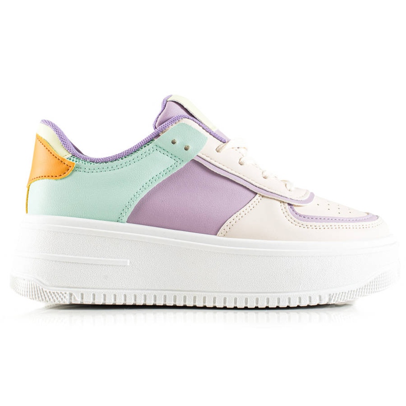 TRENDI Modische Sneakers auf breiter Plattform beige mehrfarbig