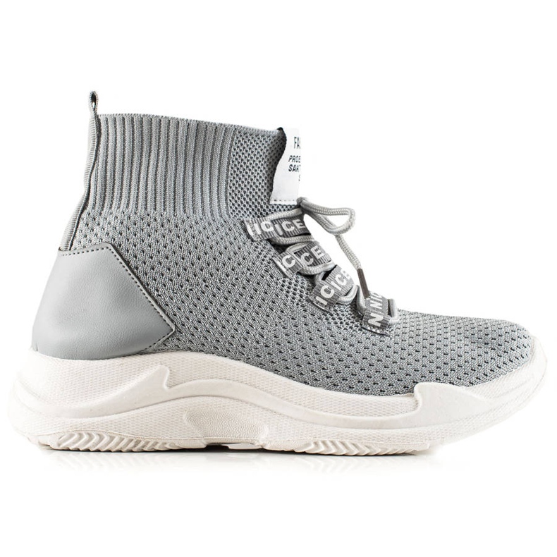 TRENDI Graue Turnschuhe mit einer Socke