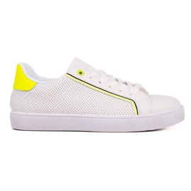 TRENDI Freizeitschuhe mit Neoneinsatz weiß