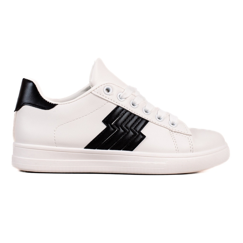 TRENDI Sneakers mit schwarzem Einsatz weiß