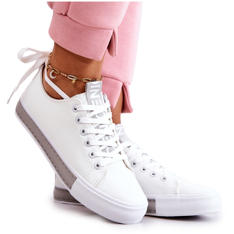PS1 Damen-Sneakers aus Leder Weiß-Grau Mikayla