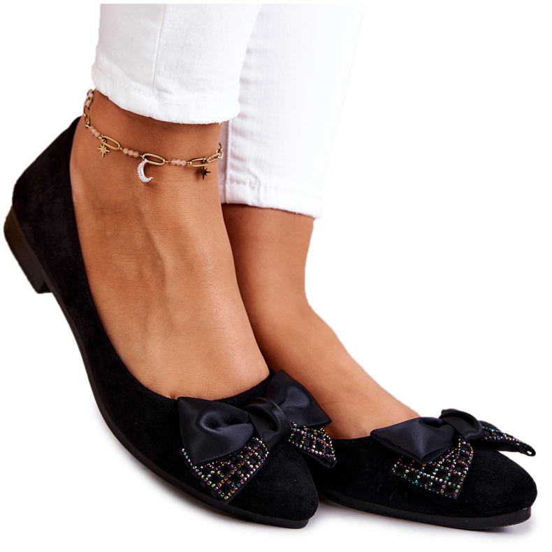 PE1 Klassische schwarze Grayson Bow Ballerina