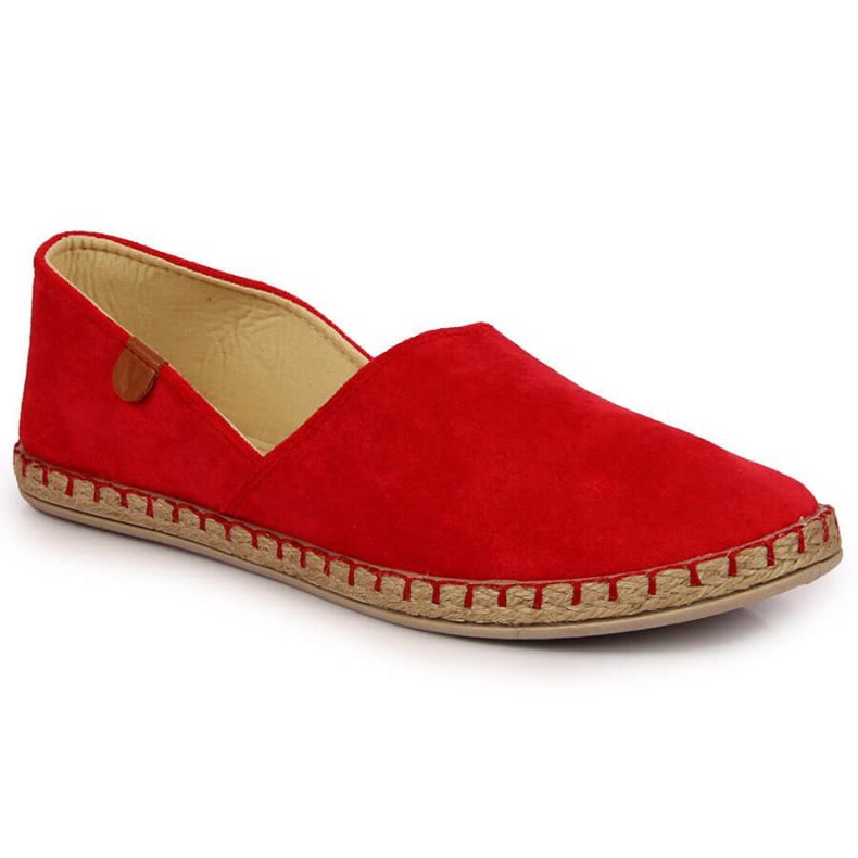 Rote Espadrilles mit einem Schnitt von Vinceza W JAN82D