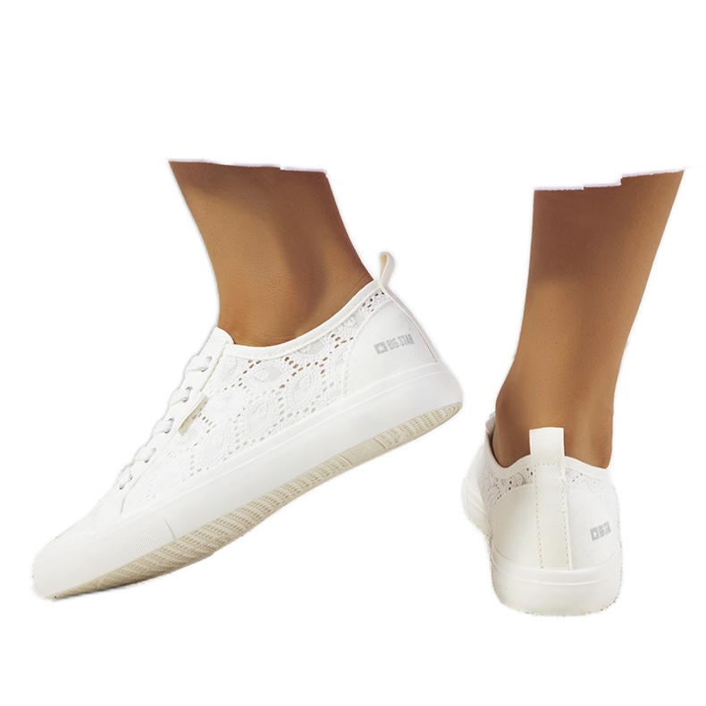 Weiße Spitzenturnschuhe Big Star W274925