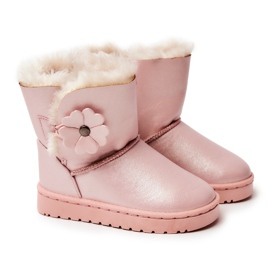 FR1 Kinder-Schneestiefel mit Blume Pink Bianca rosa