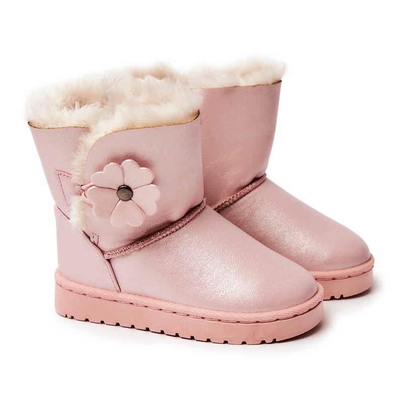 FR1 Kinder-Schneestiefel mit Blume Pink Bianca rosa