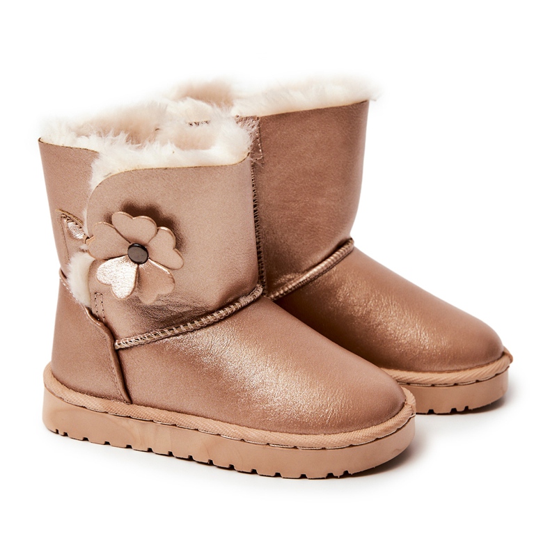 FR1 Goldene Bianca Kinder-Schneestiefel mit Blume