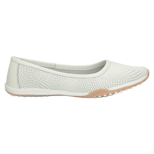 Durchbrochene weiße Ballerinas aus Leder Filippo DP3681 / 22 WH mehrfarbig